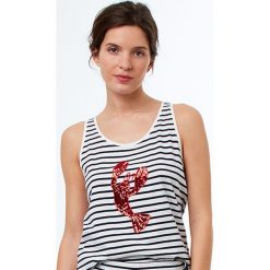 Etam - Top piżamowy Jeanne. Białe piżamy damskie marki Etam, s, z bawełny. W wyprzedaży za 39,90 zł.
