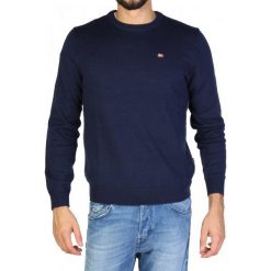 Napapijri sweter męski L ciemny niebieski. Niebieskie swetry męskie Napapijri, m, bez wzorów, z wełny, bez kołnierzyka, bez kaptura. W wyprzedaży za 369,00 zł.