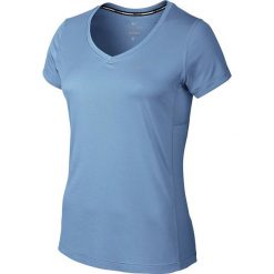 Topy sportowe damskie: Nike Koszulka damska Miler V-neck niebieska r. XS (686917 422)