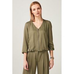 Żakiet w kolorze khaki. Brązowe marynarki damskie PATRIZIA ARYTON, s, bez wzorów, z jedwabiu. W wyprzedaży za 389,95 zł.