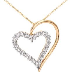 Naszyjniki damskie: Złoty naszyjnik z zawieszką z diamentem – dł. 45 cm