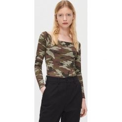 Bawełniane body - Khaki. Brązowe koszulki damskie Cropp, s, bez wzorów, z bawełny, bez kołnierzyka, bez rękawów. Za 49,99 zł.