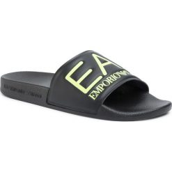 Klapki EA7 EMPORIO ARMANI - XCP001 XCC22 M552 Black/Yellow Fluo. Czarne klapki męskie EA7 Emporio Armani, ze skóry ekologicznej, bez zapięcia. Za 199,00 zł.