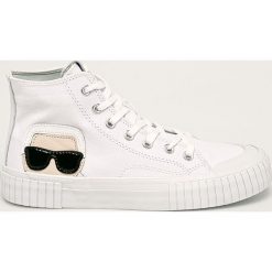 Karl Lagerfeld - Trampki. Białe trampki i tenisówki damskie KARL LAGERFELD, bez wzorów, z gumy, na sznurówki. Za 639,90 zł.
