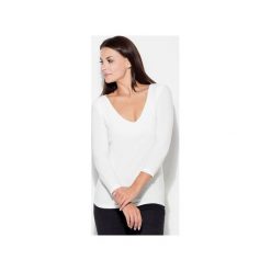 Bluzka K080 Ecru. Brązowe bluzki damskie KATRUS, s, bez wzorów, bez kołnierzyka, bez rękawów. Za 79,00 zł.