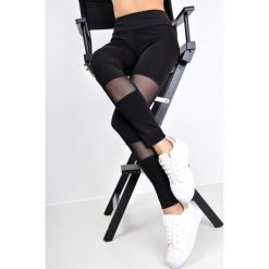 Legginsy we wzory: Legginsy z geometrycznymi wstawkami z siateczki