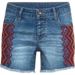 Szorty z haftem bonprix niebieski "bleached”. Niebieskie szorty damskie bonprix, na lato, z haftami, z jeansu. Za 44,99 zł.