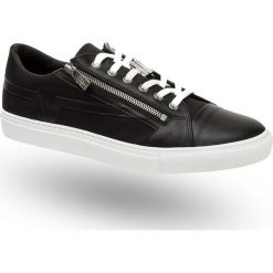 Czarne skórzane sneakersy męskie. Czarne sneakersy męskie Versace Collection, bez zapięcia. Za 1549,00 zł.