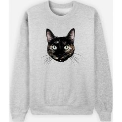 Bluza "Peeking Cat" w kolorze jasnoszarym. Szare bluzy damskie Wooop, m, bez wzorów, bez rękawów, bez kaptura. W wyprzedaży za 87,95 zł.