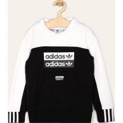 Adidas Originals - Bluza dziecięca 128-176 cm. Czarne bluzy chłopięce adidas Originals, z nadrukiem, z bawełny, bez rękawów, z kapturem. Za 179,90 zł.