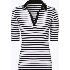 Marc Cain Collections - Koszulka damska, czarny. Czarne koszulki damskie polo marki Marc Cain Collections, w paski, prążkowane, polo, bez rękawów, bez kaptura. Za 599,95 zł.