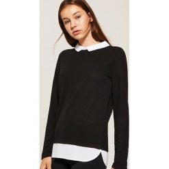 Sweter z koszulą - Czarny. Czarne koszule damskie marki House, l. Za 49,99 zł.