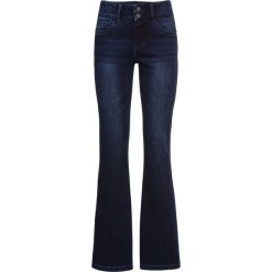 Dżinsy ze stretchem i efektem SHAPE, Bootcut bonprix ciemnoniebieski. Niebieskie jeansy damskie bonprix, z jeansu. Za 149,99 zł.