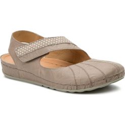 Sandały DR. BRINKMANN - 710957 Beige 8. Brązowe klapki damskie Dr. Brinkmann, bez wzorów, ze skóry, bez obcasa. W wyprzedaży za 209,00 zł.