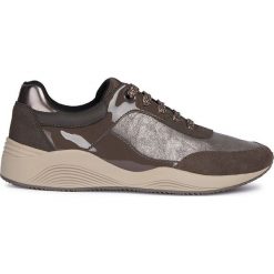 Geox - Buty. Szare buty sportowe damskie Geox, bez wzorów, ze skóry, sportowe. W wyprzedaży za 279,90 zł.