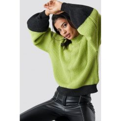 Trendyol Sweter z bufiastym rękawem - Green,Multicolor. Zielone swetry damskie marki Trendyol, bez wzorów, z dzianiny, bez rękawów, bez kaptura. Za 100,95 zł.