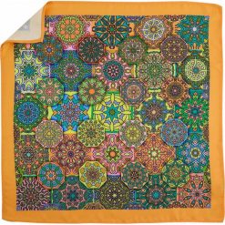 Pomarańczowa poszetka w kolorowe geometryczne kwiaty E259. Pomarańczowe poszetki męskie Adam Collection - Krawaty i dodatki, w kwiaty, casualowe. W wyprzedaży za 29,70 zł.