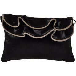 Puzderka: Skórzana kopertówka w kolorze czarnym – 25 x 16 x 8 cm