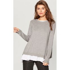 Sweter z bluzką - Szary. Szare swetry klasyczne damskie Mohito, l. W wyprzedaży za 79,99 zł.