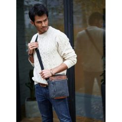 Skórzana torba męska na ramię Always Wild BAG-3 czarna - czarny. Czarne torby męskie skórzane w paski, ze skóry. Za 139,99 zł.