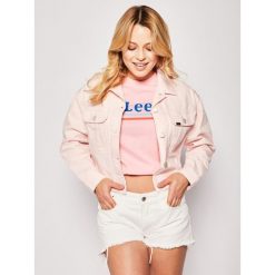 Kurtka jeansowa Lee Cropped L54QKGNA. Różowe kurtki damskie Lee, m, bez wzorów, z bawełny, bez kaptura. W wyprzedaży za 339,00 zł.