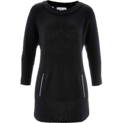 Swetry klasyczne damskie: Sweter strukturalny, rękawy 3/4, z kolekcji Maite Kelly bonprix czarny