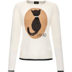 Sweter Liu Jo C69315 MA23J. Białe swetry damskie Liu Jo, m, bez wzorów, z poliesteru, klasyczne, bez rękawów, bez kaptura. W wyprzedaży za 429,00 zł.