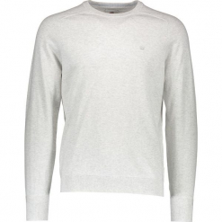 Sweter w kolorze jasnoszarym. Szare swetry klasyczne męskie Ben Sherman, m, z haftami, z bawełny, z okrągłym kołnierzem. W wyprzedaży za 130,95 zł.