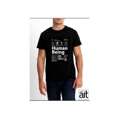 T-shirt : " Human ". Czarne t-shirty męskie Life is art, xxl, bez wzorów, klasyczne, z klasycznym kołnierzykiem. Za 120,00 zł.