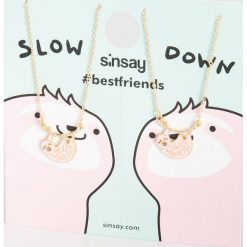 Naszyjniki Bff z leniwcami - Beżowy. Brązowe naszyjniki damskie Sinsay. Za 15,00 zł.