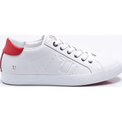 Trussardi Jeans - Buty. Białe sneakersy męskie Trussardi Jeans, z okrągłym noskiem, na sznurówki. W wyprzedaży za 269,90 zł.
