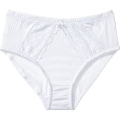 Figi "maxi" bonprix biały. Białe figi bonprix, w paski. Za 34,99 zł.