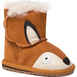 Buty EMU AUSTRALIA - Fox Walker B12078 Burnt Orange. Pomarańczowe kozaki dziewczęce EMU Australia, z aplikacjami, z wełny, na niskim obcasie. W wyprzedaży za 169,00 zł.