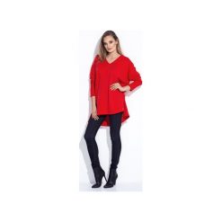 Czerwona tunika damska z dekoltem w szic. Czerwone tuniki damskie marki Bien fashion, xxl, bez wzorów, z bawełny, bez kołnierzyka, bez rękawów. Za 119,00 zł.