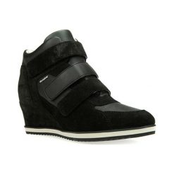 Sneakersy damskie: Skórzane sneakersy w kolorze czarnym