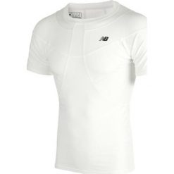 Koszulka kompresyjna - MT710135WT. Koszulki męskie New Balance, na jesień, xl, bez wzorów, z poliesteru, sportowe, bez kołnierzyka, bez rękawów. W wyprzedaży za 129,99 zł.