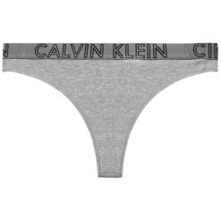 Stringi Calvin Klein Underwear Ultimate 000QD3636E. Szare stringi damskie Calvin Klein Underwear, l, bez wzorów, z elastanu. Za 69,00 zł.