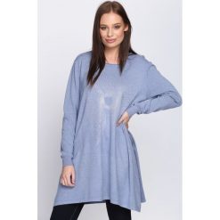 Niebieski Sweter Proportionate. Niebieskie swetry klasyczne damskie Born2be, l, z dzianiny. Za 54,99 zł.