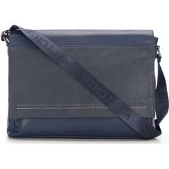 Torba na laptopa 85-3P-504-7. Niebieskie torby na laptopa Wittchen, z napisami, ze skóry ekologicznej. Za 179,00 zł.