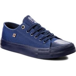 Trampki BIG STAR - AA274008 Navy. Niebieskie półbuty damskie BIG STAR, bez wzorów, z gumy, bez zapięcia. Za 99,00 zł.