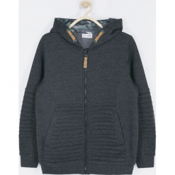 Bluza. Szare bluzy chłopięce z kapturem marki TIME IS NOW, z bawełny, z długim rękawem, długie. Za 115,90 zł.