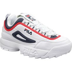 Fila Disruptor CB Low 1010575-01M. Białe buty sportowe męskie Fila, ze skóry, bez zapięcia. W wyprzedaży za 319,99 zł.