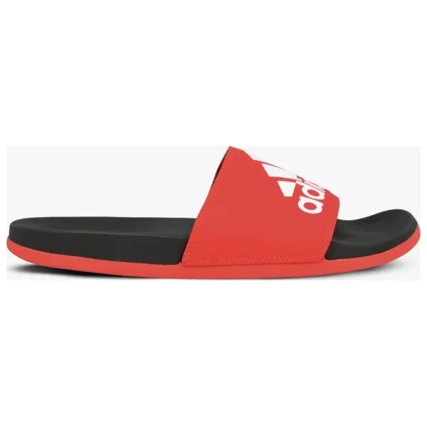 Adidas Adilette Comfort buty męskie, czerwony, rozmiar 44. Czerwone kapcie męskie Adidas, ze skóry. W wyprzedaży za 127,49 zł.