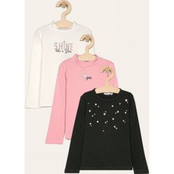 Blukids - Longsleeve dziecięcy 98-134 cm (3-pack). Bluzki dziewczęce Blukids, z nadrukiem, z elastanu, z okrągłym kołnierzem, z długim rękawem, długie, bez kaptura. Za 69,90 zł.