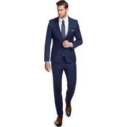 Garnitur Oliviero GXGS900255. Niebieskie garnitury męskie w kolorowe wzory, z wełny. Za 1498,00 zł.
