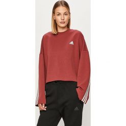 Adidas Performance - Bluza. Czerwone bluzy damskie adidas Performance, s, z aplikacjami, z bawełny, z długim rękawem, długie, bez kaptura. Za 229,90 zł.