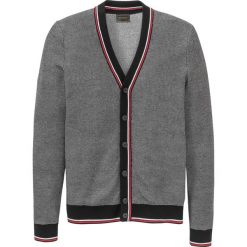 Sweter rozpinany bonprix czarno-biały melanż. Czarne swetry męskie bonprix, s, bez wzorów, z bawełny, biznesowe. Za 89,99 zł.
