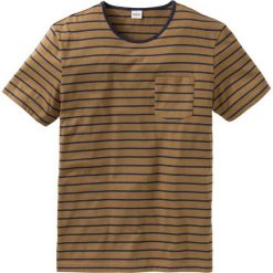 T-shirty męskie: T-shirt w paski Regular Fit bonprix koniakowo-ciemnoniebieski