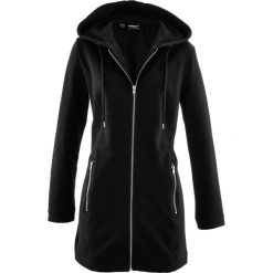 Długa bluza rozpinana z kieszeniami z zamkiem bonprix czarny. Czarne bluzy damskie bonprix, bez wzorów, z długim rękawem, długie, bez kaptura. Za 109,99 zł.