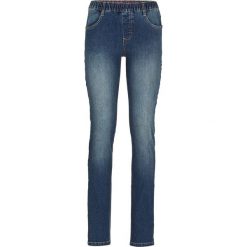 Jegginsy bonprix ciemny denim. Czarne jeansy damskie bonprix, bez wzorów, z jeansu. Za 79,99 zł.